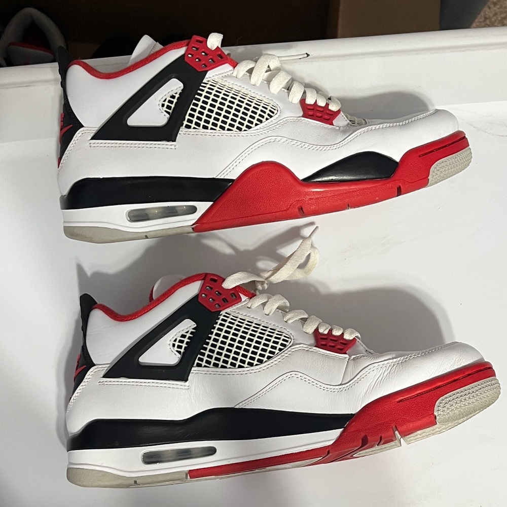 Jordan Men's White and Red Athletic Sneakers - Picture 3 of 8